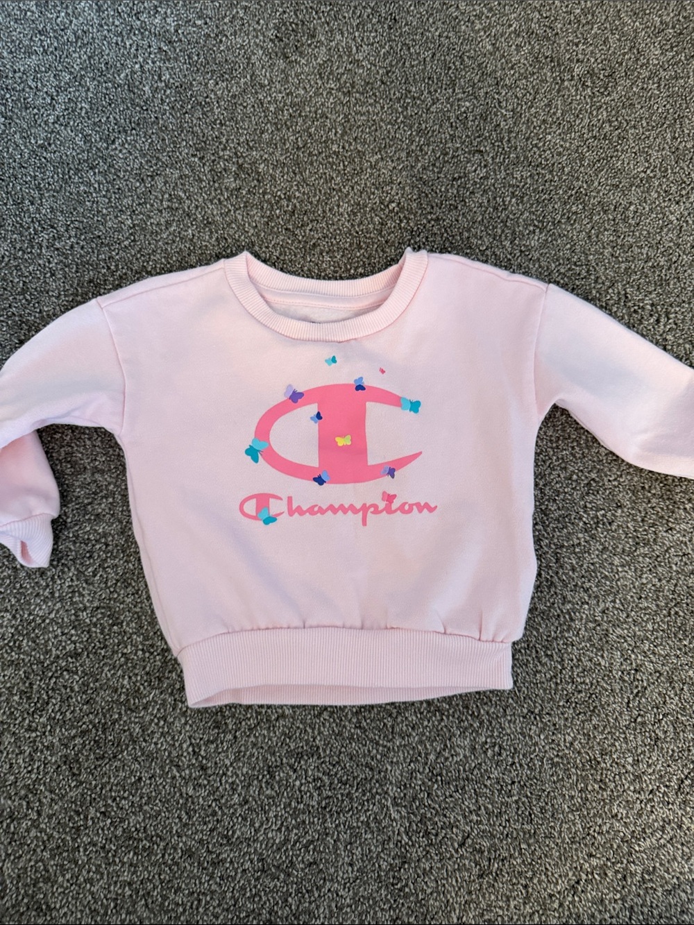 Champion Pink Crewneck Sweatshirt with Multicolor Logo